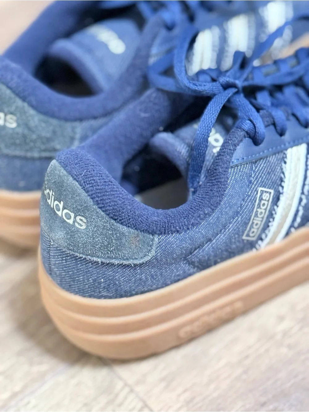 Adidas VL Court Bold Denim Platform Sneakers Womens 7.5 Blue Gum JS4471